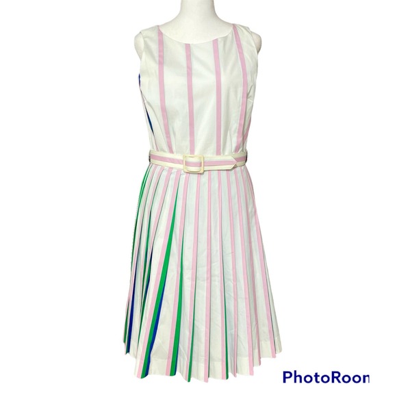 Brooks Brothers Dresses & Skirts - BROOKS BROTHER Red Fleece White and Pink Strip Pleaded Dress